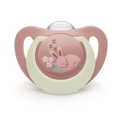 Lot de 2 sucettes nuit phosphorescentes first choice 6-18 mois lapin/mouton