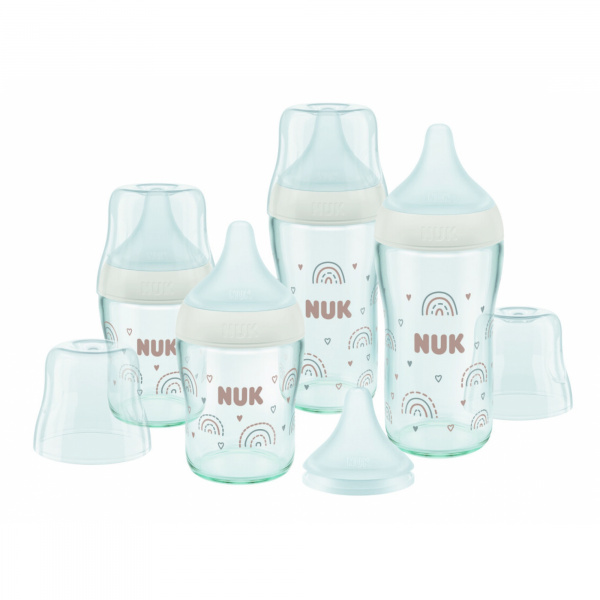 Coffret de 4 biberons verre perfect match ( 2 biberons 120ml + 2 biberons 230ml ) transparent Nuk