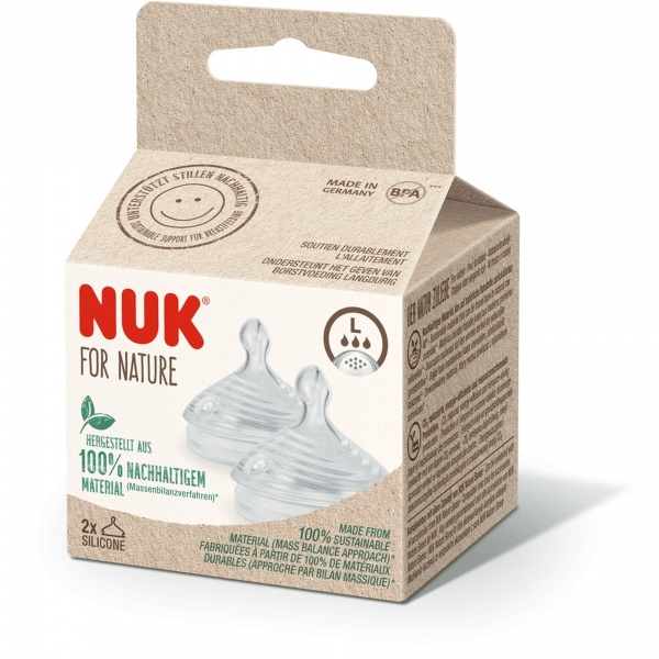 Lot de 2 tétines nuk for nature taille l Nuk