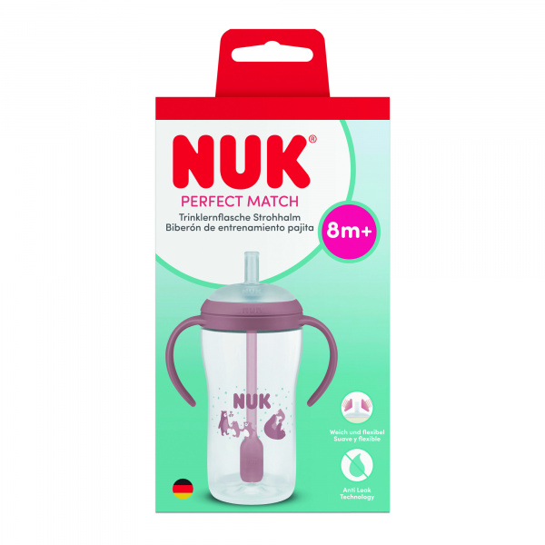 Tasse d'apprentissage paille pm 260ml - rose 8m+ Nuk