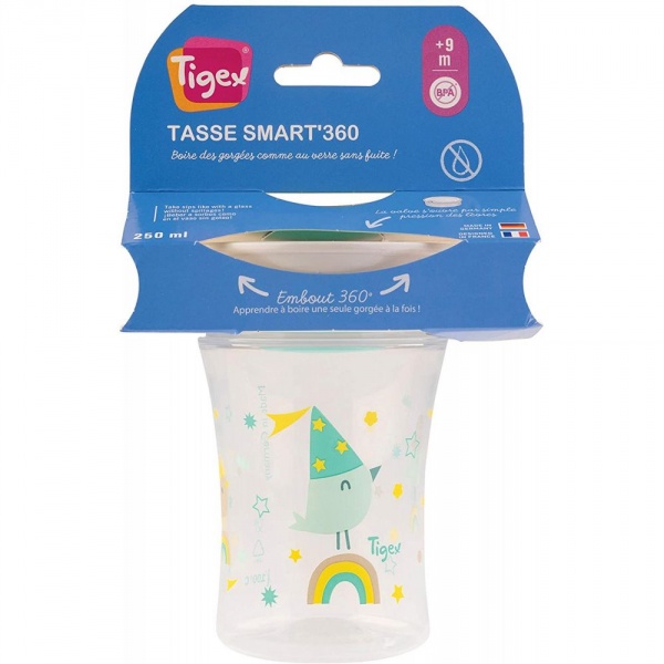 Tasse bébé smart cup colors embout 360° 250ml Tigex
