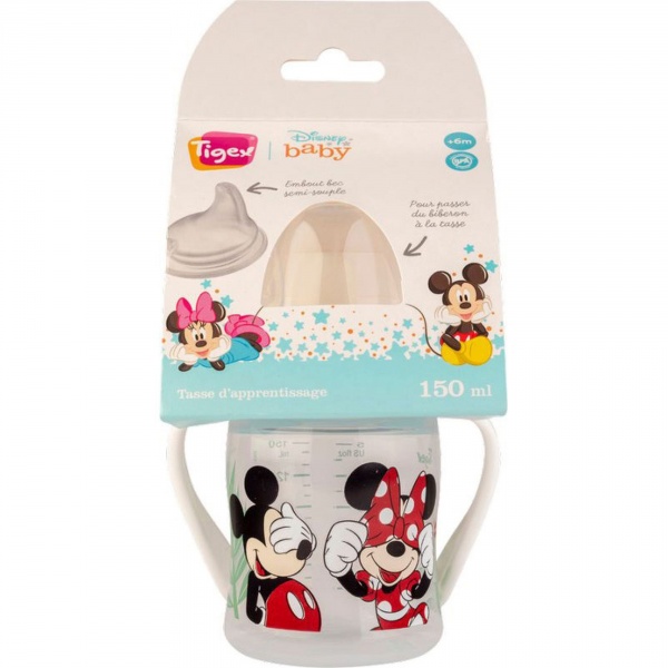 Tasse embout bec souple 150ml mickey minnie Tigex
