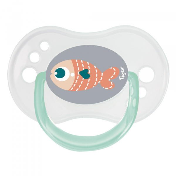 Lot de 3 sucettes jour / nuit silicone 6-18m mixte Tigex