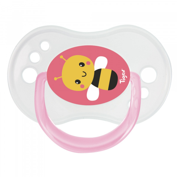 Lot de 3 sucettes jour / nuit silicone 6-18m fille Tigex