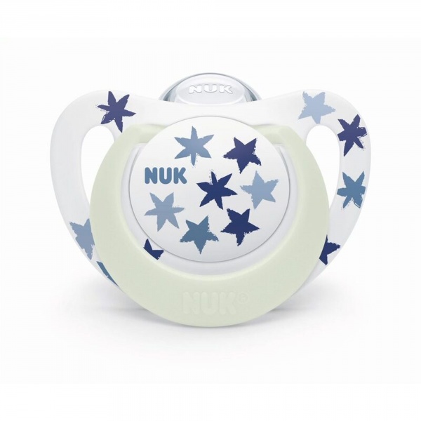Lot 2 sucettes starlight nuit 6-18m garçon Nuk
