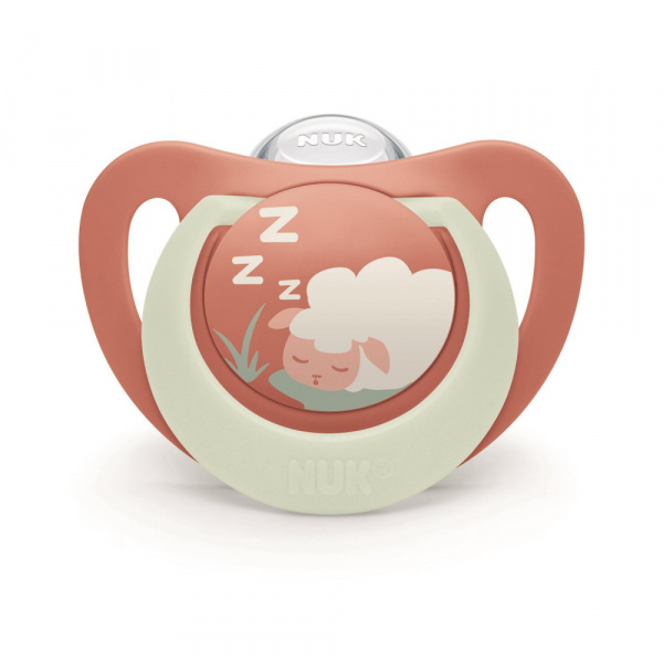 Lot de 2 sucettes nuit phosphorescentes first choice 18-36 mois lapin/mouton Nuk