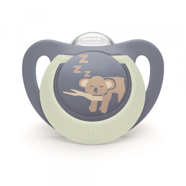 Lot de 2 sucettes nuit phosphorescentes first choice 18-36 mois hippo/koala Nuk