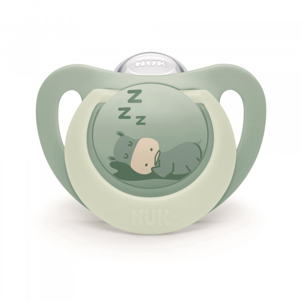 Lot de 2 sucettes nuit phosphorescentes first choice 18-36 mois hippo/koala Nuk