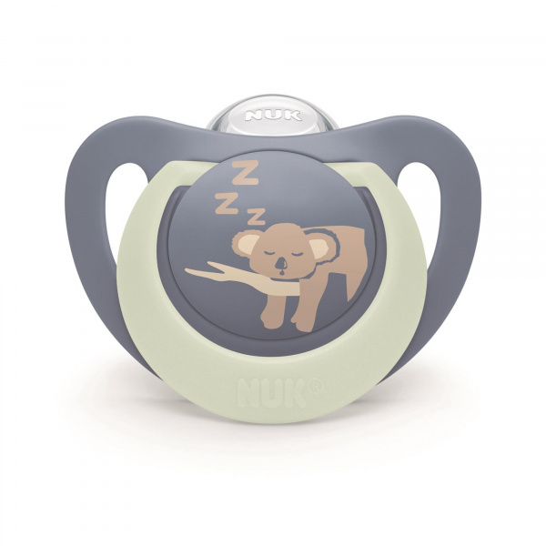 2 sucettes first choice nuit 6-18m hippo/koala Nuk