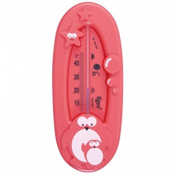Thermomètre de bain bleu/corail Tigex