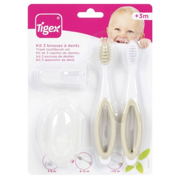 Set de 3 brosses à dents Tigex
