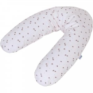 Coussin de maternité et d'allaitement jersey coton ecru / hérissons Tineo