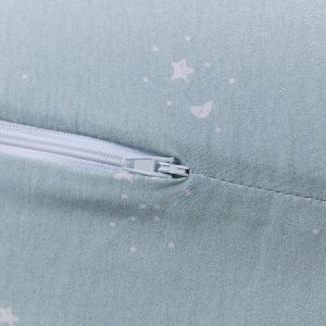 Coussin de maternité et d'allaitement jersey coton vert d'eau / etoiles Tineo