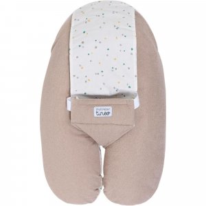 Coussin d'allaitement multirelax eponge - microfibre pois / noisette Tineo