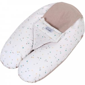 Coussin d'allaitement multirelax eponge - microfibre pois / noisette Tineo