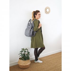 Sac à dos à langer gris Tineo