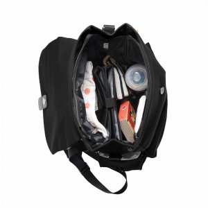 Sac à dos à langer casual noir Tineo