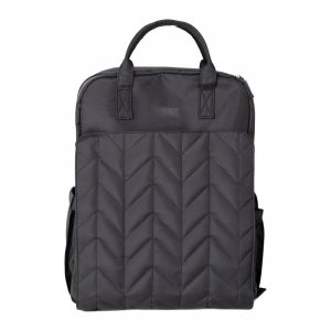 Sac à dos à langer matelassé noir Tineo