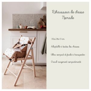 Réhausseur pour chaise bébé nomade oursons camel Tineo