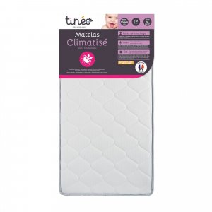 Pack matelas climatisé + alèse blanc + drap housse blanc - 70 x 140 cm Tineo