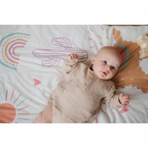 Tapis de jeu nomade en jersey coton 100 x 100 cm alpagas Tineo