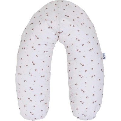 Coussin de maternité et d'allaitement jersey coton ecru / hérissons