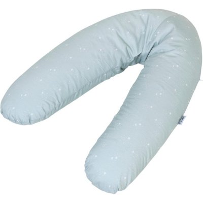 Coussin de maternité et d'allaitement jersey coton vert d'eau / etoiles