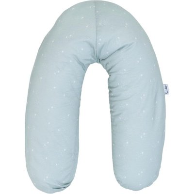 Coussin de maternité et d'allaitement jersey coton vert d'eau / etoiles