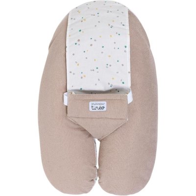 Coussin d'allaitement multirelax eponge - microfibre pois / noisette