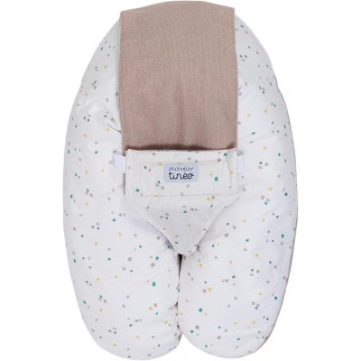Coussin d'allaitement multirelax eponge - microfibre pois / noisette