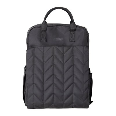 Sac à dos à langer matelassé noir