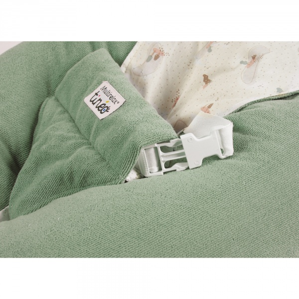Coussin d'allaitement multirelax eponge - microfibre vert sauge Tineo
