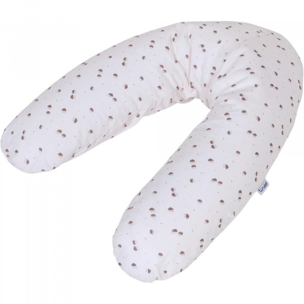 Coussin de maternité et d'allaitement jersey coton ecru / hérissons Tineo