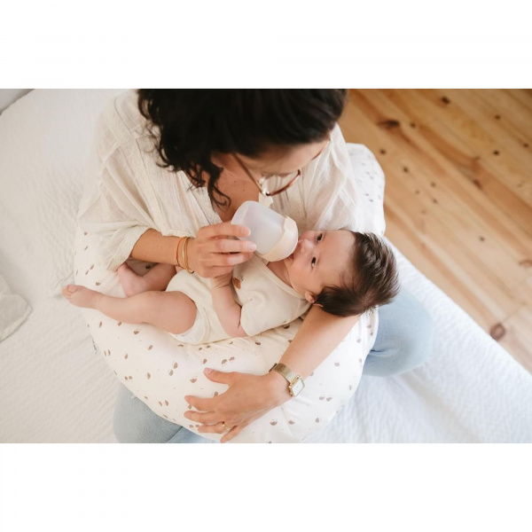 Coussin de maternité et d'allaitement jersey coton ecru / hérissons Tineo