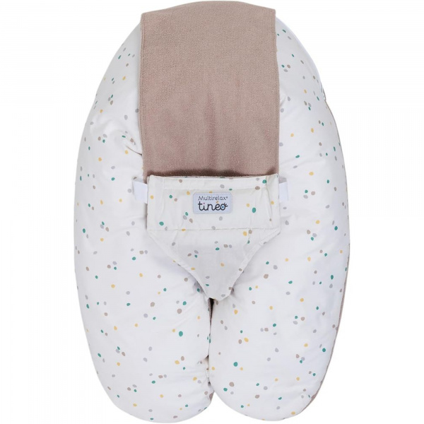 Coussin d'allaitement multirelax eponge - microfibre pois / noisette Tineo