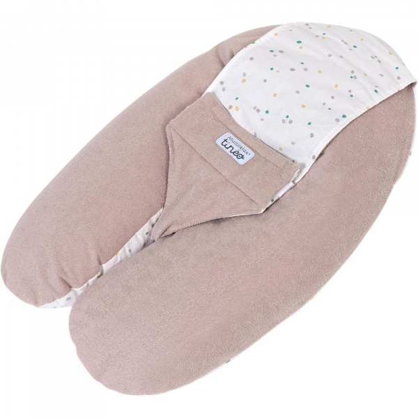 Coussin d'allaitement multirelax eponge - microfibre pois / noisette Tineo