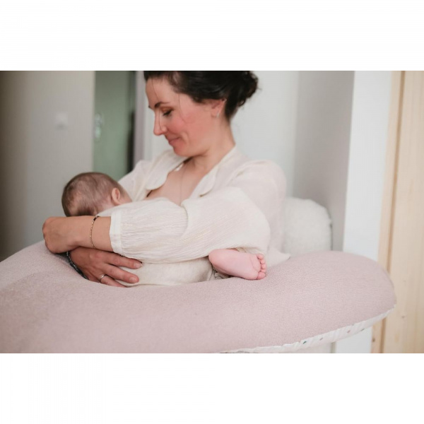 Coussin d'allaitement multirelax eponge - microfibre pois / noisette Tineo