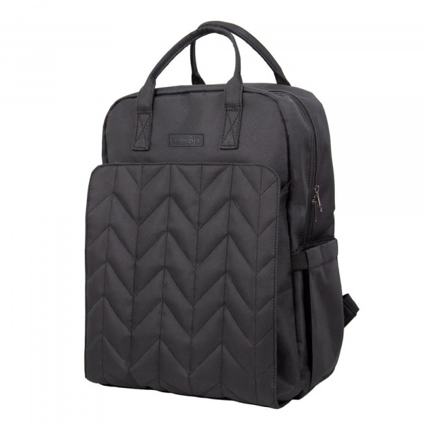 Sac à dos à langer matelassé noir Tineo