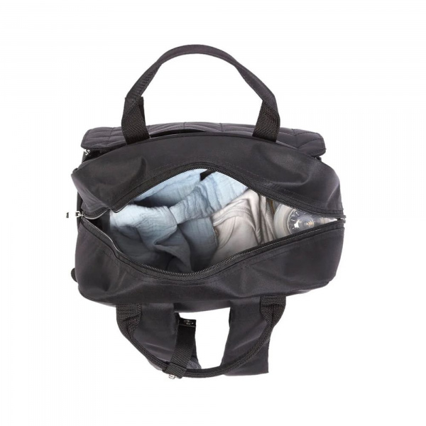 Sac à dos à langer matelassé noir Tineo