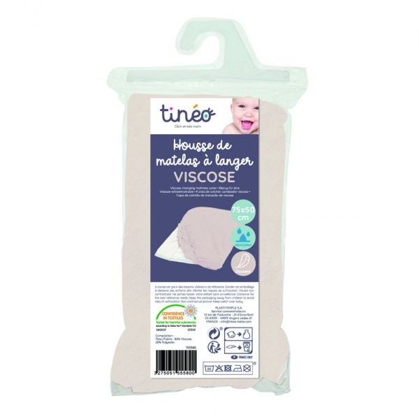Housse de matelas à langer en viscose de bambou Tineo