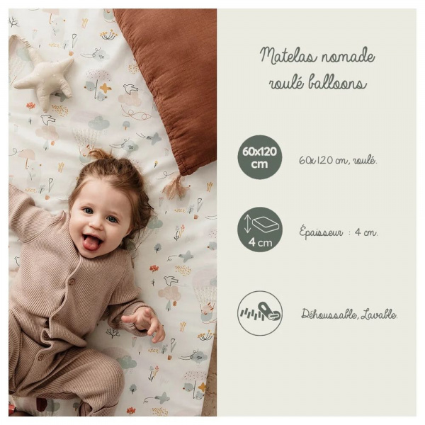 Matelas nomade 60x120 cm balloons Tineo