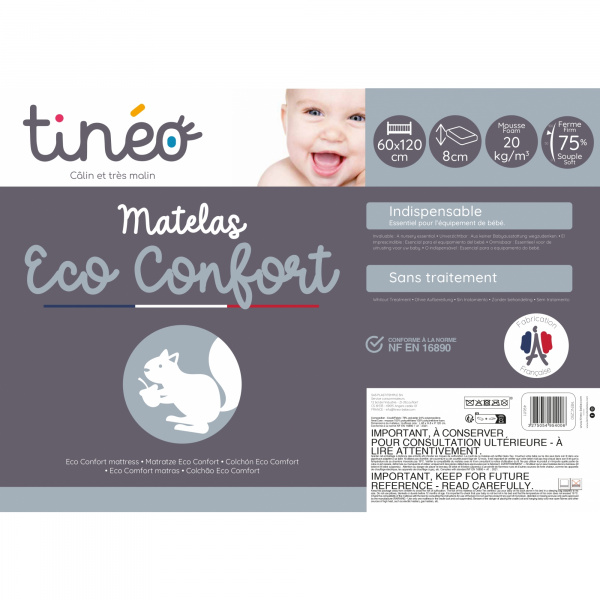 Matelas bébé eco confort 60x120 cm Tineo