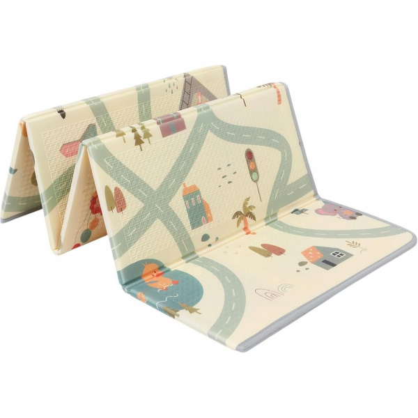 Grand tapis d'éveil réversible voitures / animaux Tineo