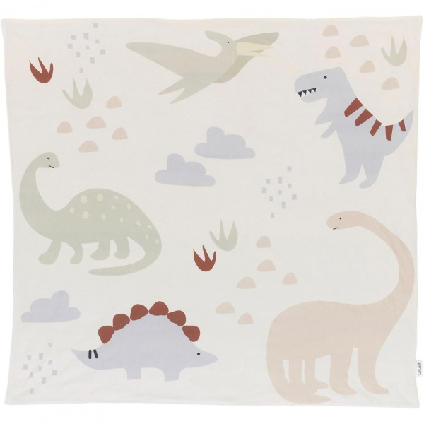 Tapis de jeu nomade en jersey coton 100 x 100 cm dinosaures Tineo