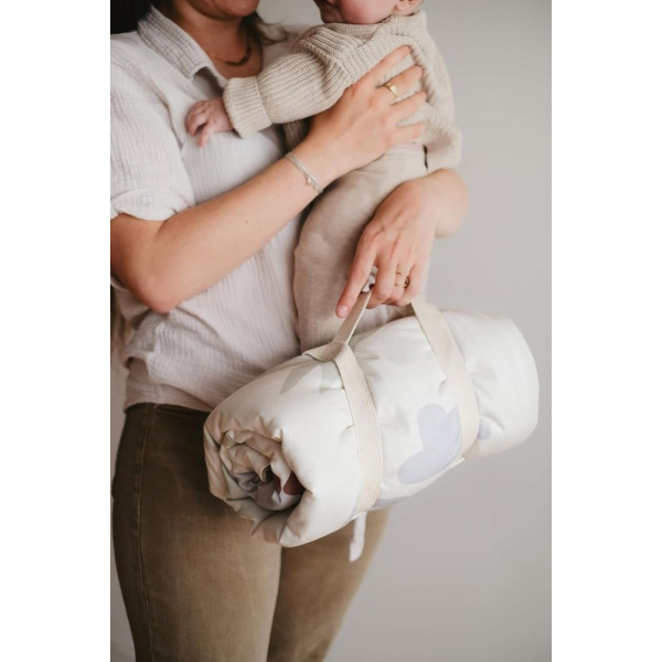 Tapis de jeu nomade en jersey coton 100 x 100 cm dinosaures Tineo