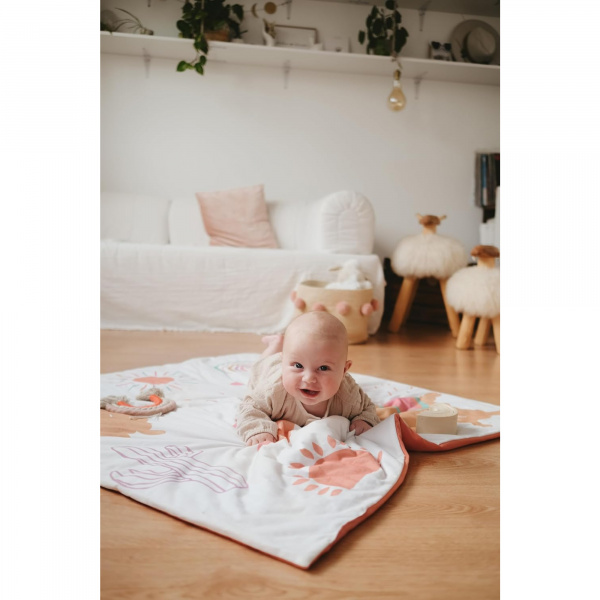 Tapis de jeu nomade en jersey coton 100 x 100 cm alpagas Tineo