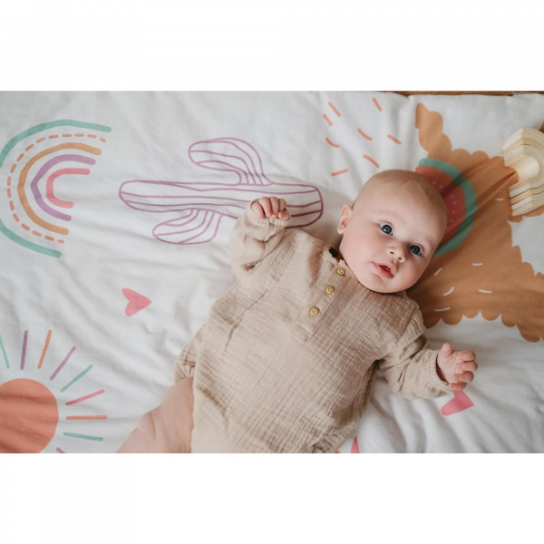 Tapis de jeu nomade en jersey coton 100 x 100 cm alpagas Tineo