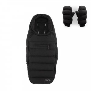 Chancelière et moufles pour poussette caviar Nuna