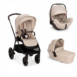 Poussette trio triv lx + siège auto arra flex + nacelle lytl biscotti Nuna