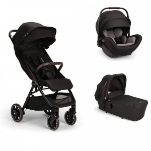 Poussette trio trvl lx caviar + siège auto arra flex caviar + nacelle lytl caviar Nuna